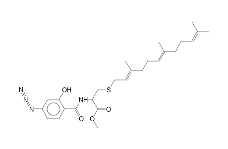 2-(4-Azido-2-hydroxy-benzoylamino)-3-(3,7,11-trimethyl-dodeca-2,6,10-trienylsulfanyl)-propionic acid methyl ester