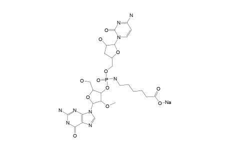 O-(3'-DEOXYCYTIDIN-5'-YL)-O-(2'-O-METHYLGUANOSIN-3'-YL)-N-(5-CARBOXYPENTAL)-PHOSPHORAMIDATE_SODIUM_SALT;ISOMER_1