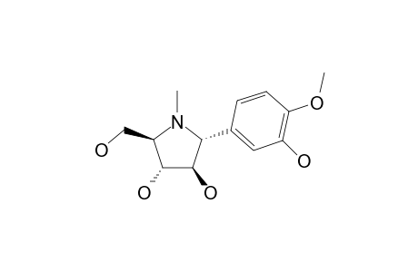 CODONOPSINOL-A;(2R,3R,4R,5R)-2-(3-HYDROXY-4-METHOXYPHENYL)-5-(HYDROXYMETHYL)-1-METHYL-PYRROLIDINE-3,4-DIOL