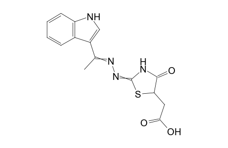 2-(2-((1-(1H-Indol-3-yl)ethylidene)hydrazono)-4-oxothiazolidin-5-yl) acetic acid