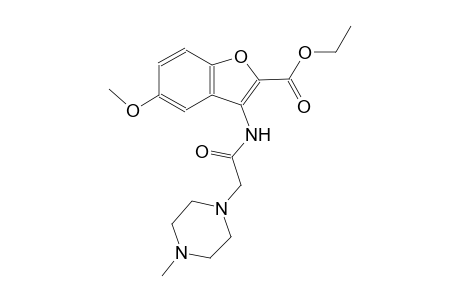 2-benzofurancarboxylic acid, 5-methoxy-3-[[(4-methyl-1-piperazinyl)acetyl]amino]-, ethyl ester