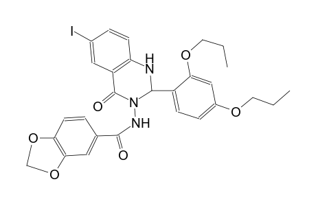 N-(2-(2,4-dipropoxyphenyl)-6-iodo-4-oxo-1,4-dihydro-3(2H)-quinazolinyl)-1,3-benzodioxole-5-carboxamide