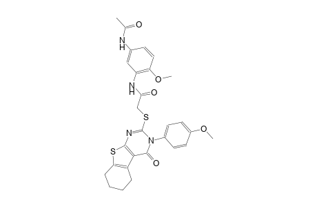 N-[5-(acetylamino)-2-methoxyphenyl]-2-{[3-(4-methoxyphenyl)-4-oxo-3,4,5,6,7,8-hexahydro[1]benzothieno[2,3-d]pyrimidin-2-yl]sulfanyl}acetamide