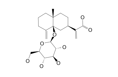ALATOSIDE-C;5-BETA-O-(BETA-D-GLUCOPYRANOSYLOXY)-EUDESMA-4(15),11(13)-DIEN-12-OIC-ACID
