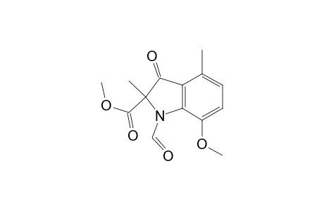Methyl 2,3-dihydro-2,4-dimethyl-1-formyl-7-methoxy-3-oxo-1H-indole-2-carboxylate