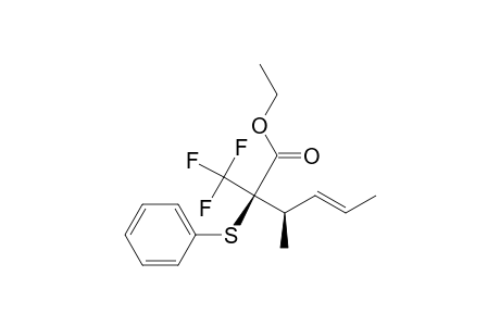 4-Hexenoic acid, 3-methyl-2-(phenylthio)-2-(trifluoromethyl)-, ethyl ester, [R*,R*-(E)]-(.+-.)-
