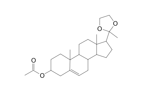 Pregn-5-en-20-one, 3-(acetyloxy)-, cyclic 20-(1,2-ethanediyl acetal), (3.beta.)-