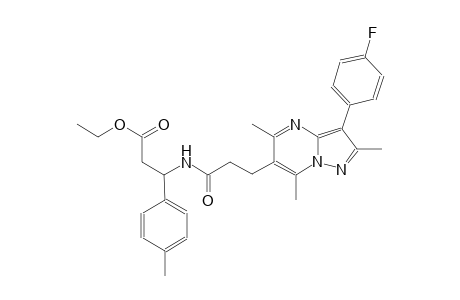 benzenepropanoic acid, beta-[[3-[3-(4-fluorophenyl)-2,5,7-trimethylpyrazolo[1,5-a]pyrimidin-6-yl]-1-oxopropyl]amino]-4-methyl-, ethyl