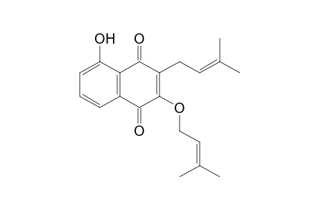 2-(3-Methylbut-2-enyloxy)-5-hydroxy-3-(3-methylbut-2-enyl)naphthalene-1,4-dione