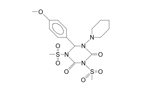 6-(4-Methoxy-phenyl)-1,3-bis(methylsulfonyl)-5-piperidino-hexahydro-1,3,5-triazine-2,4-dione