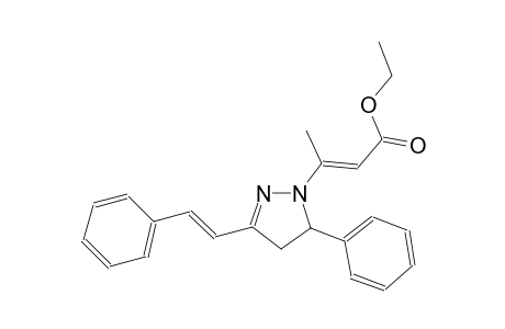 ethyl (2E)-3-{5-phenyl-3-[(E)-2-phenylethenyl]-4,5-dihydro-1H-pyrazol-1-yl}-2-butenoate