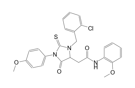 2-[3-(2-chlorobenzyl)-1-(4-methoxyphenyl)-5-oxo-2-thioxo-4-imidazolidinyl]-N-(2-methoxyphenyl)acetamide
