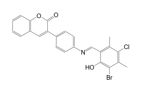 2H-1-benzopyran-2-one, 3-[4-[[(E)-(3-bromo-5-chloro-2-hydroxy-4,6-dimethylphenyl)methylidene]amino]phenyl]-