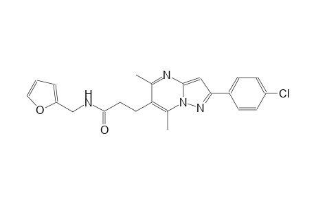 pyrazolo[1,5-a]pyrimidine-6-propanamide, 2-(4-chlorophenyl)-N-(2-furanylmethyl)-5,7-dimethyl-
