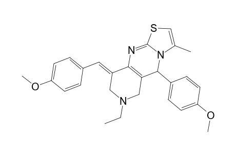 7-ethyl-3-methyl-9-(4-methoxybenzyl-idene)-5-(4-methoxyphenyl)-6,7,8,9-tetrahydro-5H-pyrido[4,3-d]thiazolo[3,2-a]pyramidines