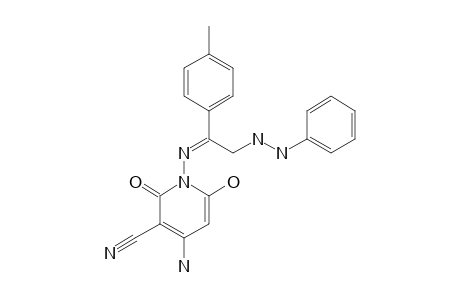 4-AMINO-3-CYANO-6-HYDROXY-2-OXO-1-IMINO-(4-METHYL-OMEGA-PHENYLHYDRAZINOACETO-PHENONYLIDIENO)-PYRIDINE