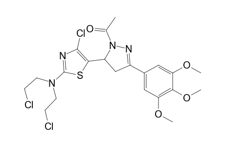 1-(5-{2-[Bis(2-chloroethyl)amino]-4-chlorothiazol-5-yl}-3-(3,4,5-trimethoxyphenyl)-4,5-dihydro-1H-pyrazol-1-yl)ethan-1-one