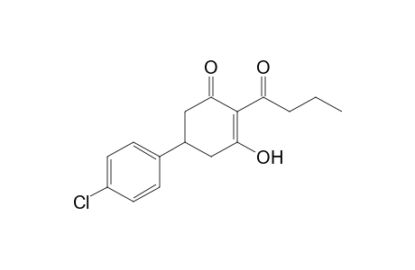 2-Cyclohexen-1-one, 5-(4-chlorophenyl)-3-hydroxy-2-(1-oxobutyl)-