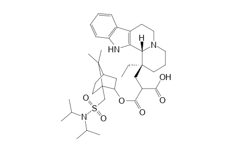 {(1"S,2"R,4"R)-N,N-diisopropylbornan-10"-sulfonamid-2"-yl} 2-{(1'.alpha.-ethyl-1',2',3',4',6',7',12',12b'.alpha.octahydroindolo[2',3'-a]quinolizin-1'.beta.-yl)methyl}malonate diasteromer