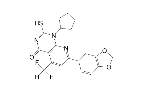 pyrido[2,3-d]pyrimidin-4(1H)-one, 7-(1,3-benzodioxol-5-yl)-1-cyclopentyl-5-(difluoromethyl)-2-mercapto-