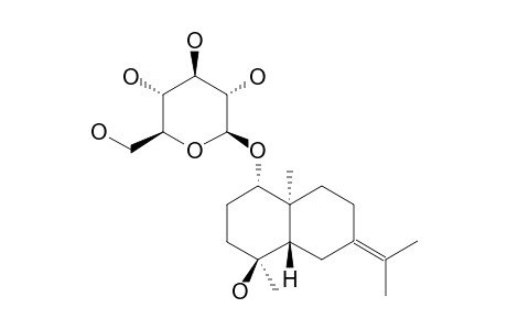 1-ALPHA-(BETA-D-GLUCOPYRANOSYLOXY)-ENANTIO-EUDESM-7(11)-EN-4-BETA-OL;PTERODONTOSIDE-H
