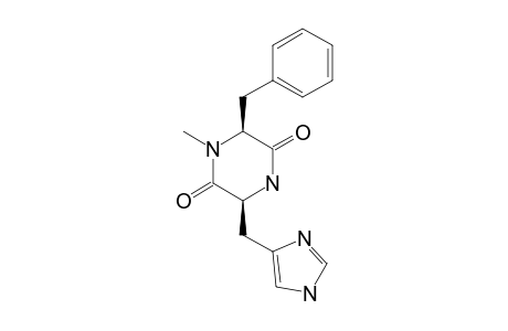 (3S,CIS)-3-(1H-IMIDAZOL-4-YL-METHYL)-1-METHYL-6-(PHENYLMETHYL)-PIPERAZINE-2,5-DION