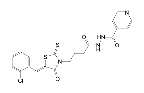 4-[(5Z)-5-(2-chlorobenzylidene)-4-oxo-2-thioxo-1,3-thiazolidin-3-yl]-N'-isonicotinoylbutanohydrazide