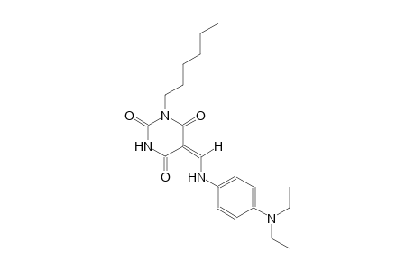 (5E)-5-{[4-(diethylamino)anilino]methylene}-1-hexyl-2,4,6(1H,3H,5H)-pyrimidinetrione