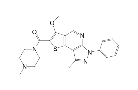 3-Methoxy-6-phenyl-8-methylpyrazolo[3,4-b]thieno[2,3-d]pyridine - 2-(N-Methylpiperazine-carboxamide)