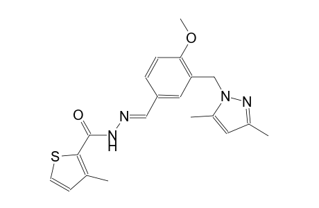 N'-((E)-{3-[(3,5-dimethyl-1H-pyrazol-1-yl)methyl]-4-methoxyphenyl}methylidene)-3-methyl-2-thiophenecarbohydrazide