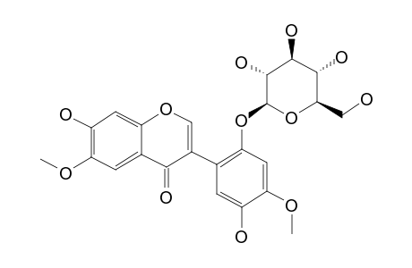 LICOAGROSIDE-A;7,5'-DIHYDROXY-6,4'-DIMETHOXY-ISOFLAVONE-2'-O-BETA-D-GLUCOPYRANOSIDE