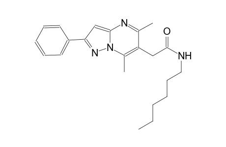 pyrazolo[1,5-a]pyrimidine-6-acetamide, N-hexyl-5,7-dimethyl-2-phenyl-