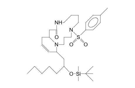 17-(2-[T-Butyl-dimethyl-siloxy]-heptyl)-5-tosyl-1,5,10-triaza-11-oxo-bicyclo(11.4.0)heptadec-15-ene