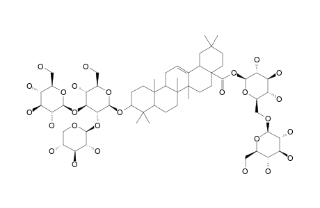 ARALIASAPONIN-XV;3-O-BETA-D-GLUCOPYRANOSYL-(1->3)-[BETA-D-XYLOPYRANOSYL-(1->2)]-BETA-D-GLUCOPYRANOSYL-OLEANOLIC-ACID-28-O-BETA-D-GLUCOPYRANO