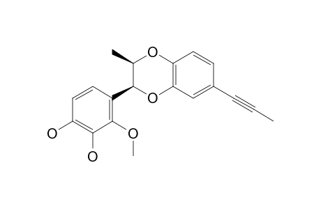 3-methoxy-4-[(2S,3R)-3-methyl-7-prop-1-ynyl-2,3-dihydro-1,4-benzodioxin-2-yl]pyrocatechol
