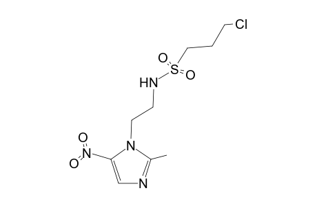 3-Chloranyl-N-[2-(2-methyl-5-nitro-imidazol-1-yl)ethyl]propane-1-sulfonamide