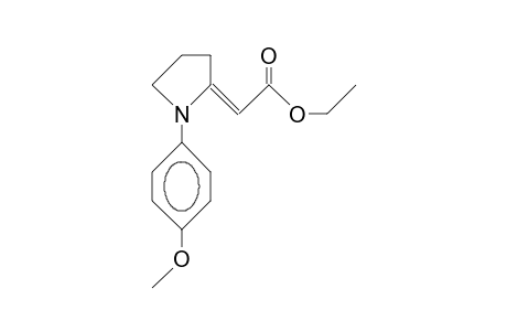 (E)-(1-<4-Methoxy-phenyl>-2-pyrrolidinylidene)-acetic acid, ethyl ester