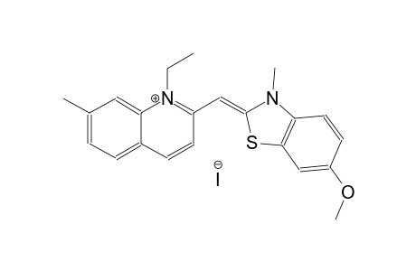 quinolinium, 1-ethyl-2-[(Z)-(6-methoxy-3-methyl-2(3H)-benzothiazolylidene)methyl]-7-methyl-, iodide