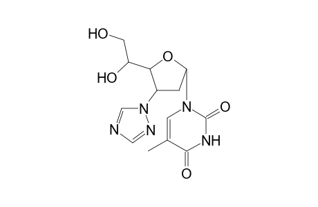1-[2,3-Dideoxy-3-(1,2,4-triazol-1-yl).alpha.,D-ribohexofuranosyl]thymine