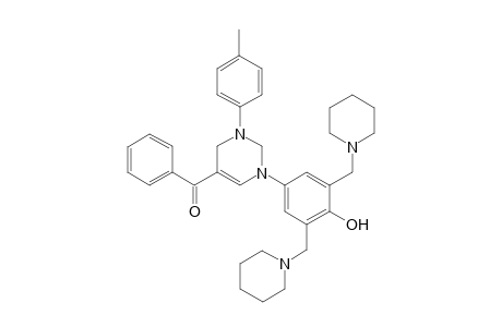 5-Benzoyl-(1-(3,5-bis(piperidin-1-ylmethyl))-4-hydroxyphenyl)-3-p-tolyl-1,2,3,4-tetrahydro-pyrimidine