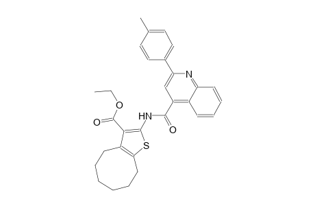 ethyl 2-({[2-(4-methylphenyl)-4-quinolinyl]carbonyl}amino)-4,5,6,7,8,9-hexahydrocycloocta[b]thiophene-3-carboxylate
