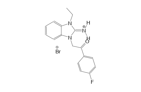 1-ethyl-3-[2-(4-fluorophenyl)-2-oxoethyl]-1,3-dihydro-2H-benzimidazol-2-iminium bromide