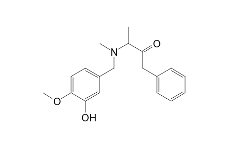 2-Butanone, 3-[[(3-hydroxy-4-methoxyphenyl)methyl]methylamino]-1-phenyl-