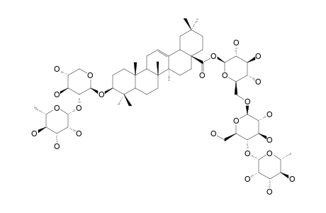 3-O-[ALPHA-L-RHAMNOPYRANOSYL-(1->2)-BETA-D-XYLOPYRANOSYL]-OLEANOLIC-ACID-28-O-ALPHA-L-RHAMNOPYRANOSYL-(1->4)-BETA-D-GLUCOPYRANOSYL-(1->6)-BETA-D-GLUCOPYRANOSID