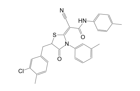 (2E)-2-[5-(3-chloro-4-methylbenzyl)-3-(3-methylphenyl)-4-oxo-1,3-thiazolidin-2-ylidene]-2-cyano-N-(4-methylphenyl)ethanamide