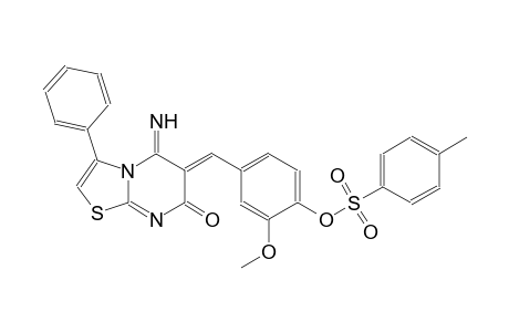 7H-thiazolo[3,2-a]pyrimidin-7-one, 5,6-dihydro-5-imino-6-[[3-methoxy-4-[[(4-methylphenyl)sulfonyl]oxy]phenyl]methylene]-3-phenyl-, (6Z)-