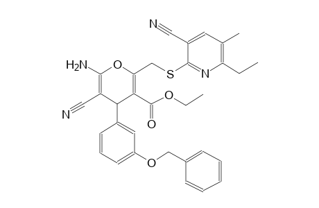 4H-pyran-3-carboxylic acid, 6-amino-5-cyano-2-[[(3-cyano-6-ethyl-5-methyl-2-pyridinyl)thio]methyl]-4-[3-(phenylmethoxy)phenyl]-, ethyl ester