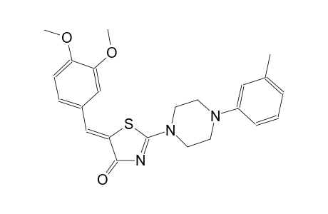 (5Z)-5-(3,4-dimethoxybenzylidene)-2-[4-(3-methylphenyl)-1-piperazinyl]-1,3-thiazol-4(5H)-one