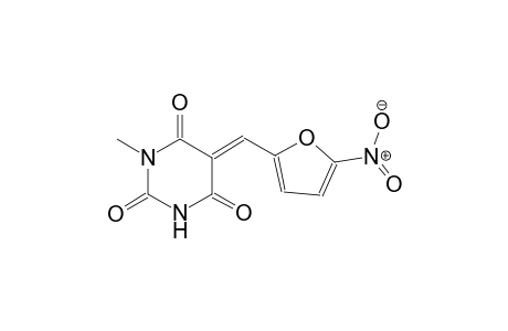 2,4,6(1H,3H,5H)-pyrimidinetrione, 1-methyl-5-[(5-nitro-2-furanyl)methylene]-, (5E)-