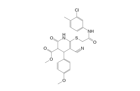 methyl 6-{[2-(3-chloro-4-methylanilino)-2-oxoethyl]sulfanyl}-5-cyano-4-(4-methoxyphenyl)-2-oxo-1,2,3,4-tetrahydro-3-pyridinecarboxylate